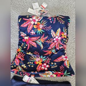 Tommy Bahama Island Cays Tropical Bandini Top, Size XSmall, Mare Navy